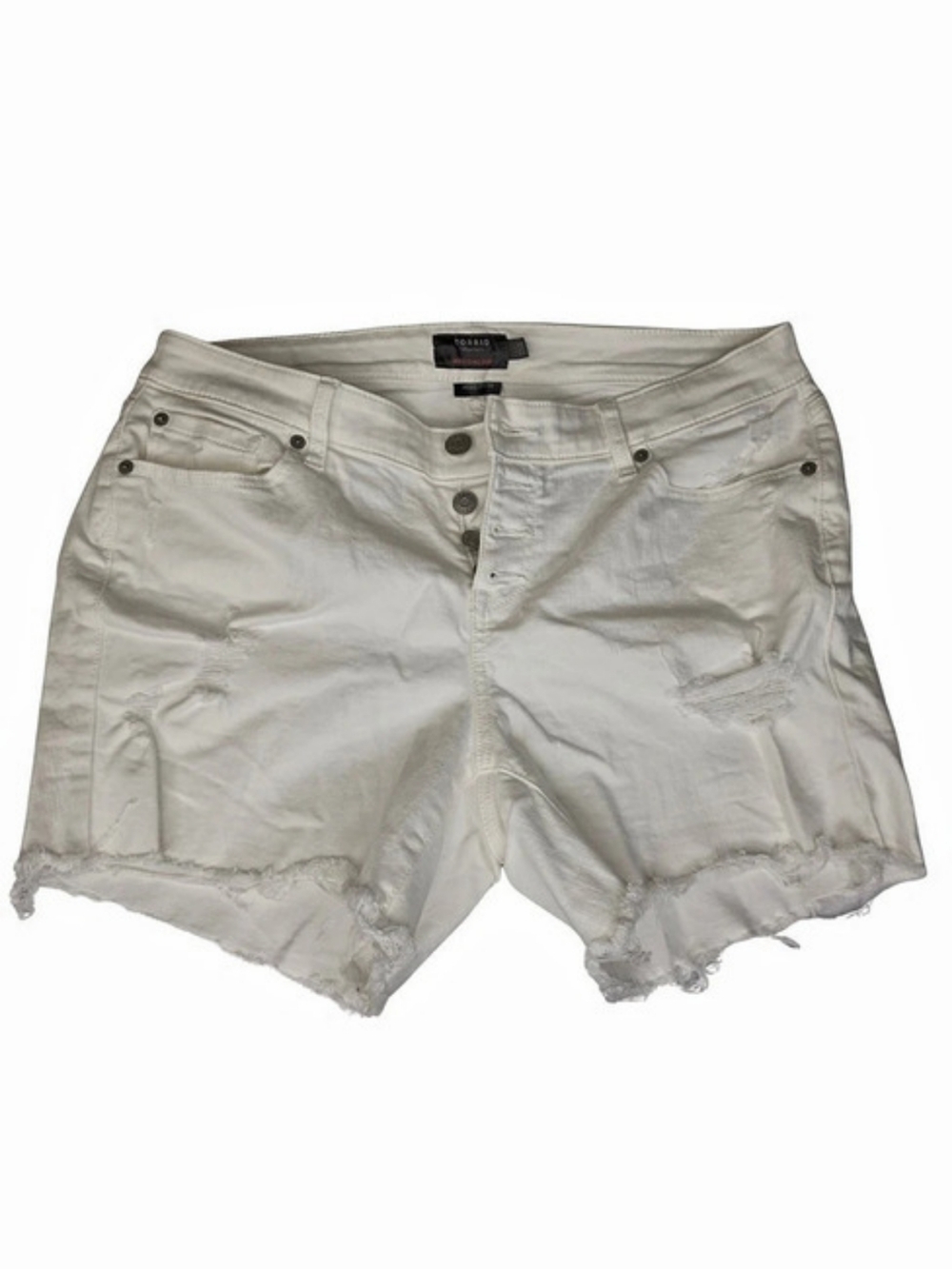 Torrid Mid Rise Mid Short Jean Shorts Size 14 White 4116-